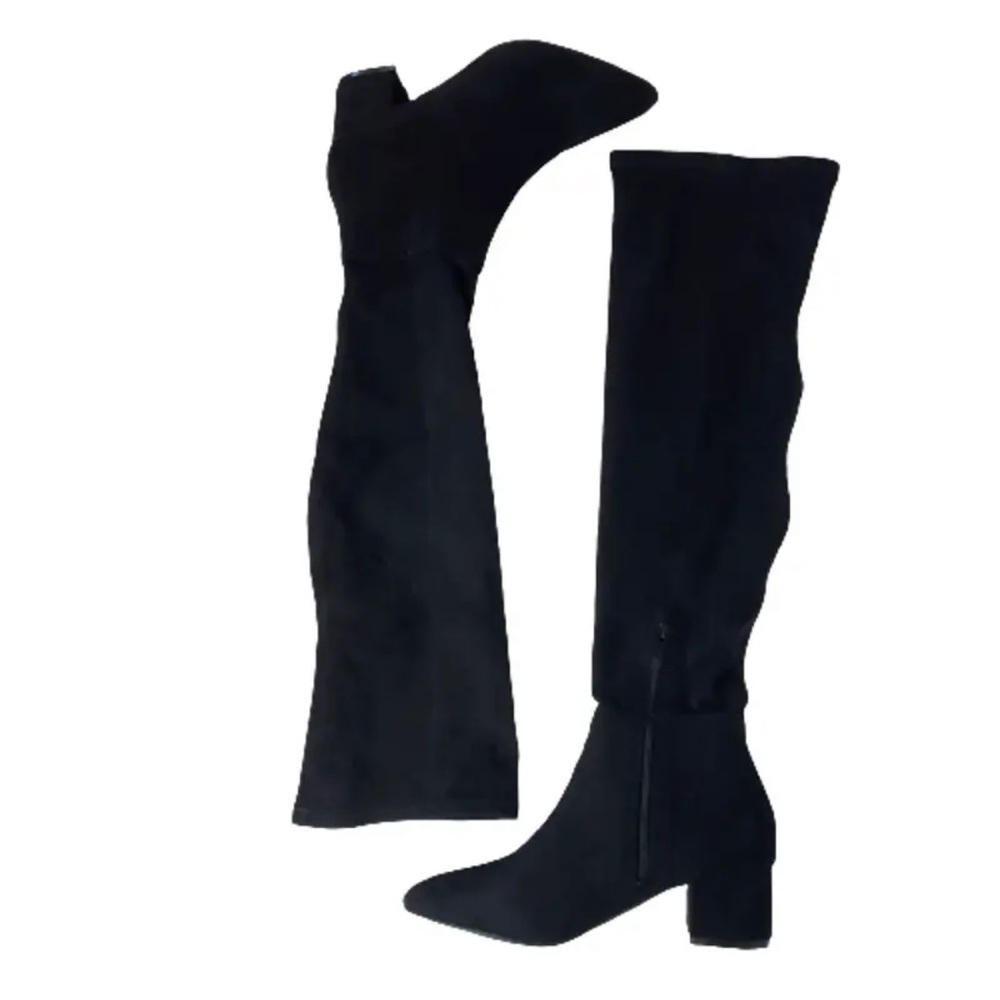 Chase & Chloe Black Suede over the knee boots Size 9 New w/o box